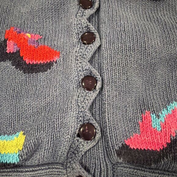 Christine Foley Shoes Sweater Cardigan Sz 2 Art to Wear Vintage - Picture 2 of 5